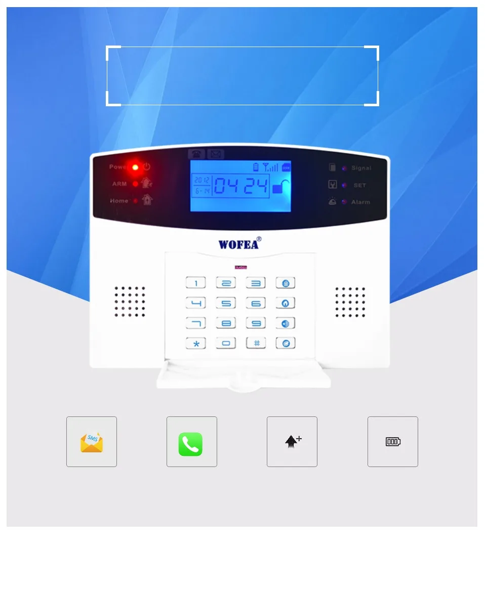 106 zona LCD sistema de alarma GSM con voz de dos vías de intercomunicación de burglarproof - 2