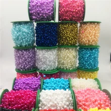 Linha de pesca de pérolas artificiais 5 jardas, corrente guirlanda flores casamento natal noivas decoração chapéu 3mm 8mm contas