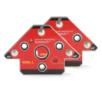 

2pcs WM6-S Arrow Magnetic Welding Holder Neodymium Nd-Fe-B Magnet Clamp for Soldering Welding Pipes Installation 45 90 135 Angle