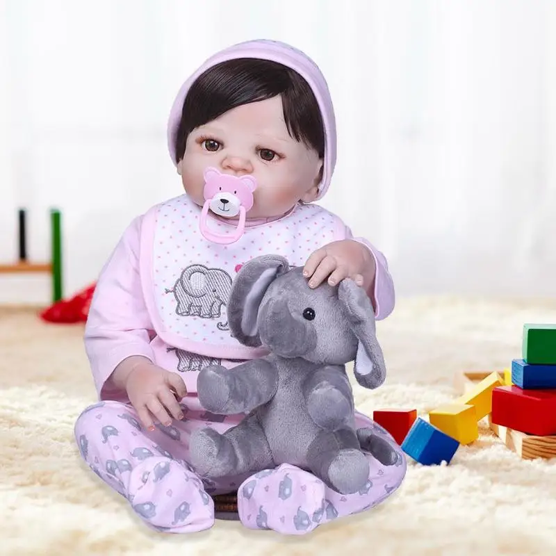 

56cm Soft Vinyl 3D Lifelike Simulation Reborn Baby Doll Infant Companion Toys Baby Companion Playmate Gifts Photography Prop