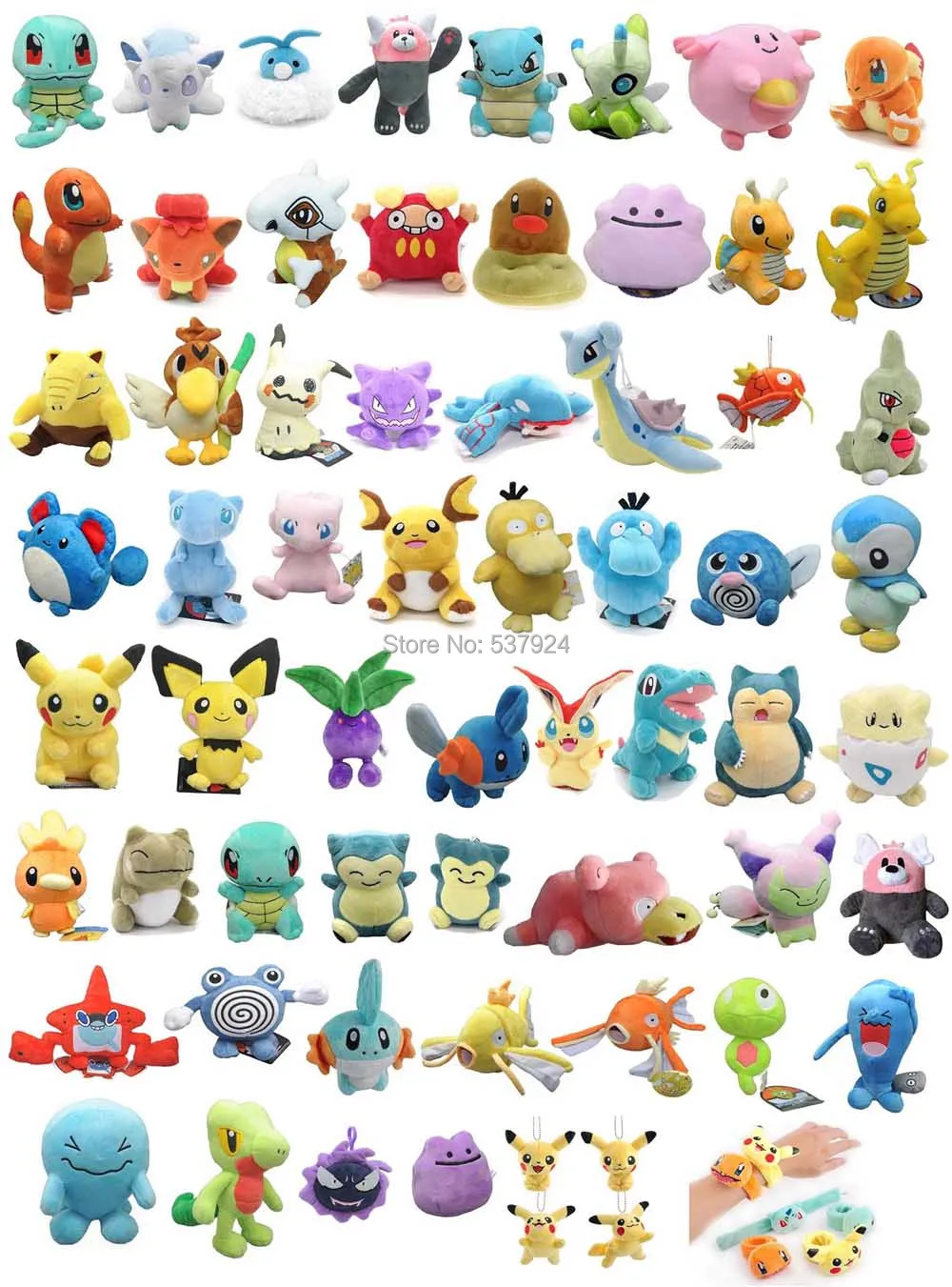 

New 40 Styles Mimikyu Mudkip Mew Meowth Psyduck Rotom Snorlax Treecko Wobbuffet Zygarde Pichu Togepi Plush Doll-GYQQ