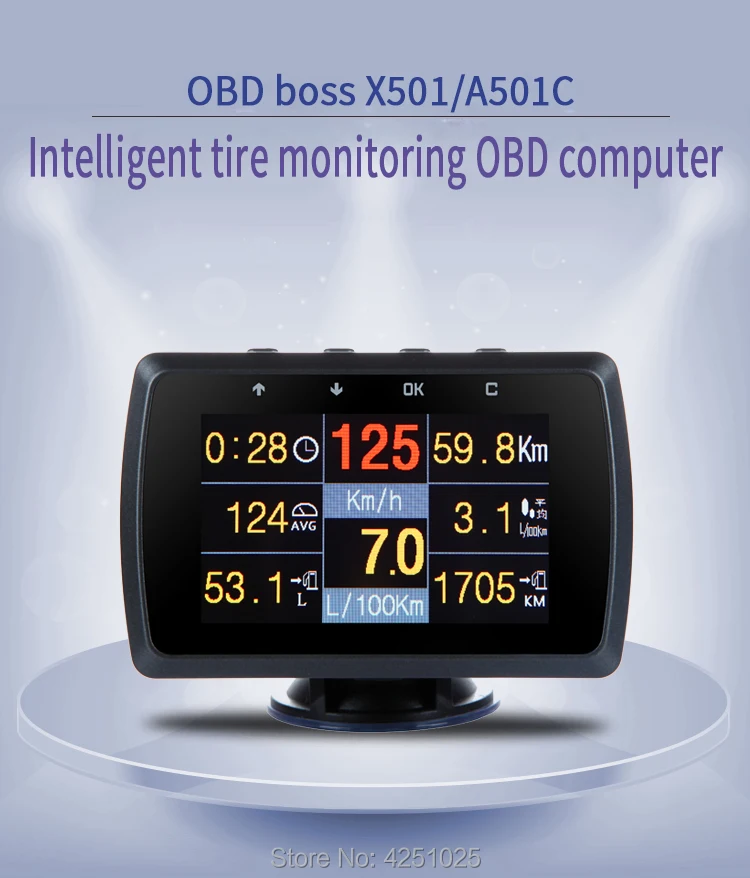 Online CXAT 501C Multi Functional Smart Car OBD HUD Digital Meter Fault Code Alarm Display