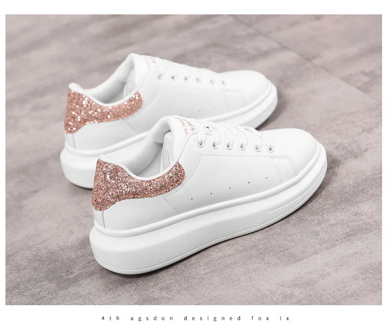 

Fashion Same White New Women Shoes Thick Floor Wild Sports Shoes Star Paragraph Casual Shoes Ladies Platform women Ladies Shoes