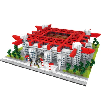 

hot Lepining creators city Street view inter AC Milan San Siro Soccer field mini micro diamond blocks model bricks toys for gift