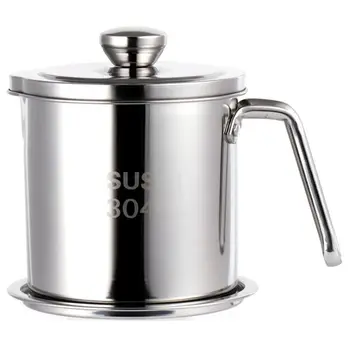 

Stainless Steel Leak-Proof Oiler Stainless Steel Leakproof Oil Filter With A Tray Fried Oiler Home Kitchen Supplies