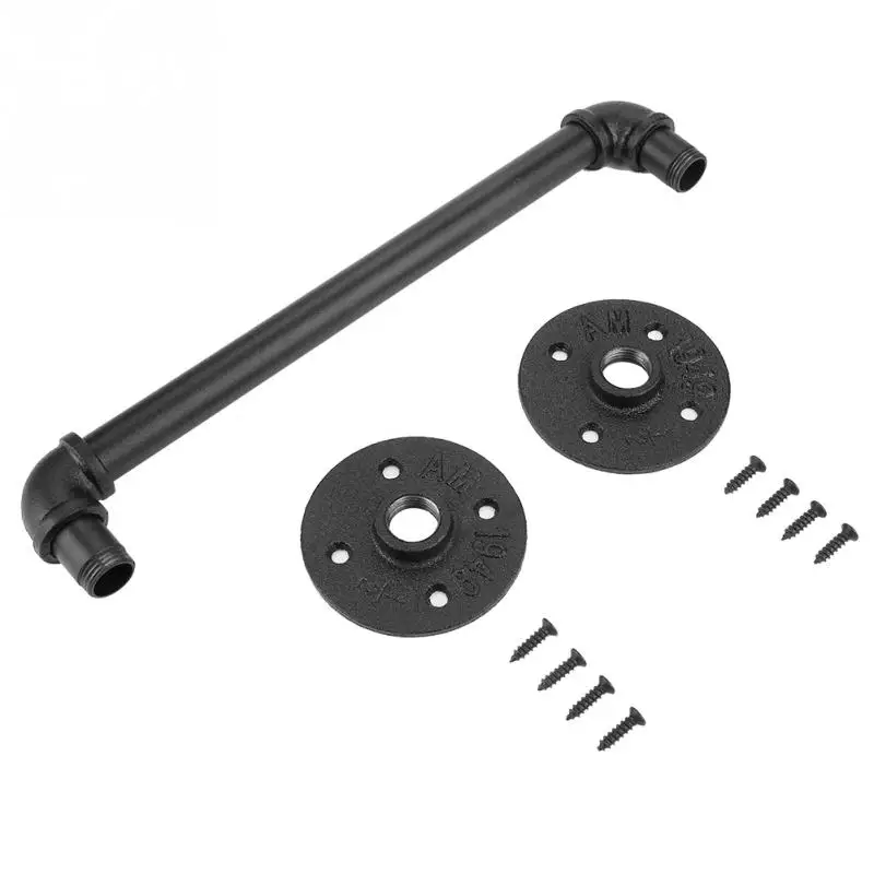 

American Vintage Black Carbon Steel Spray Molding Pull Knob Barn Door Handle 2019 new style