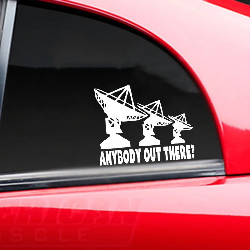 

Anybody Out There Car Window Decal Bumper Sticker UFO Space Alien Rear Window Car Sticker
