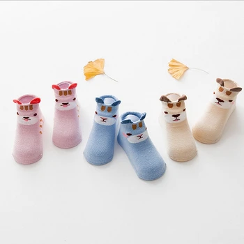 

0-3Y 3 Pairs Newborn Baby Socks Kid Infant Soft Anti Slip Warm Socks