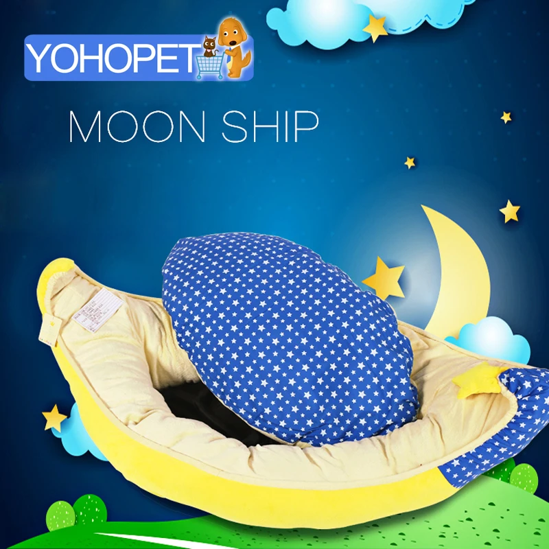 

New Arrival Dual Purpose Cute Moon Boat Dog Beds For Small Dogs Japan Famous Brand Pet Bed For Dogs Soft House Dog Bed Sofa