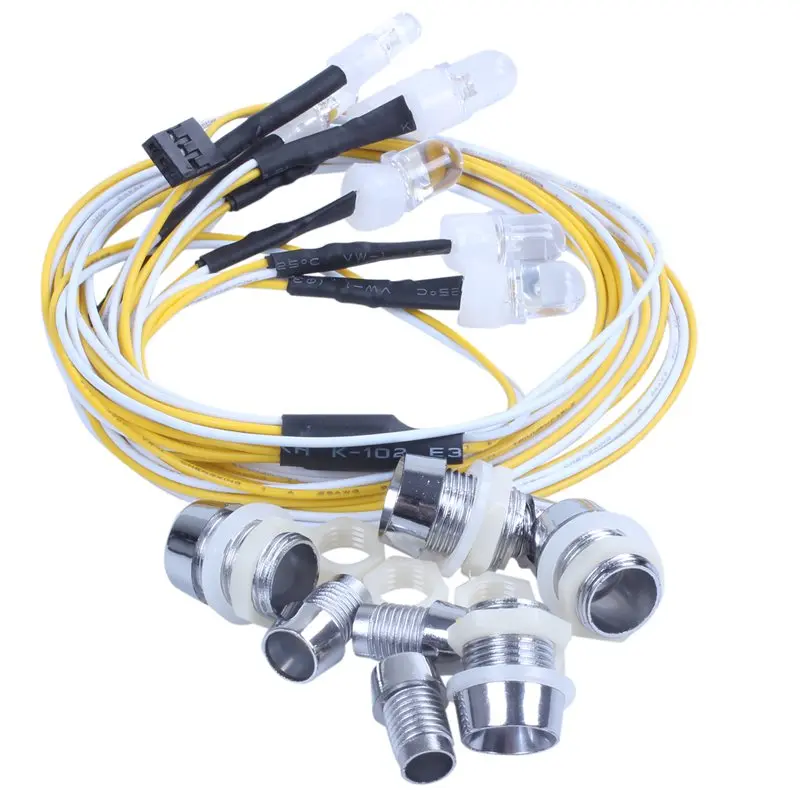 8 LED Light Kit Rc Truck Led Lights Kit Rc Car Headlights Taillight for Truck Rc Car Tank HSP Rc Car Accessories White Red Yel