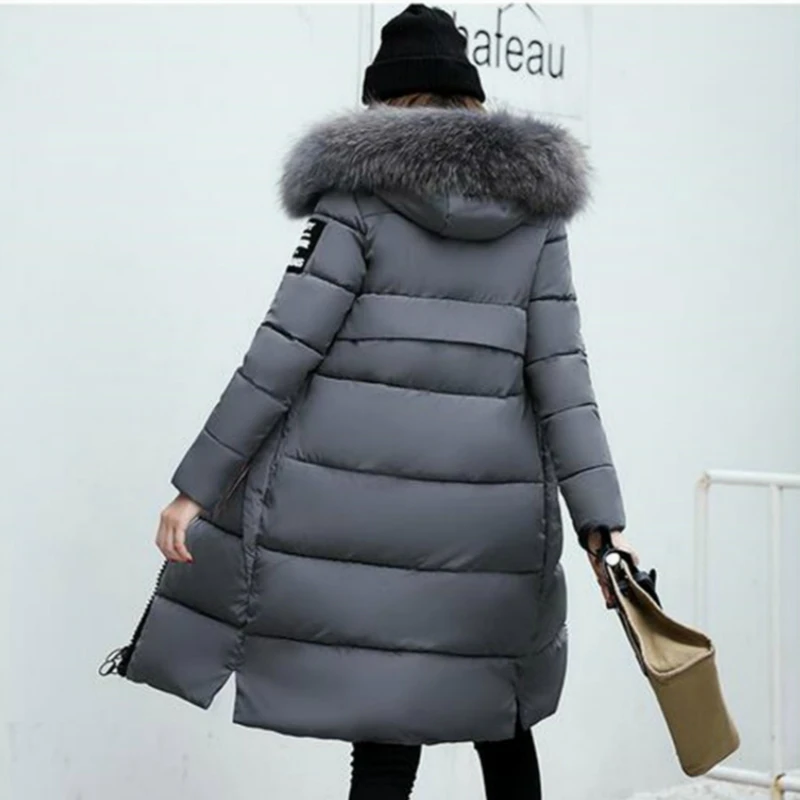 

Plus size Down jackets 2018 Fashion Women Winter Coat Long Slim Thicken Warm Jacket Down Cotton Padded Jacket Outwear Parkas 3XL