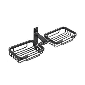 

1 Pc Soap Holder Black Self Adhesive Shower Aluminum Bath Wall Mounted Soap Shelf Basket Holder Tray Dish for Home Bathroom