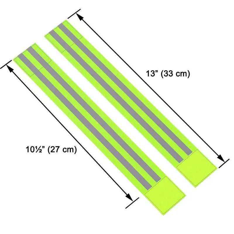 2 piezas fluorescente reflectante pulsera de la correa de muñeca correas cinta pierna pegatinas reflectantes de seguro de la etiqueta para la noche de deportes