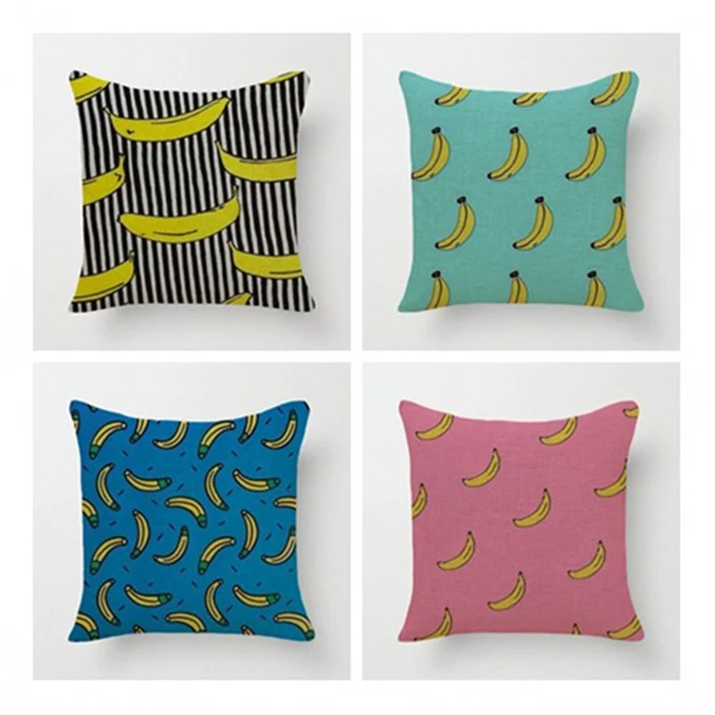 Banana Pillow Case Square Cushion Cover Pillowcase For Sofa Office Car