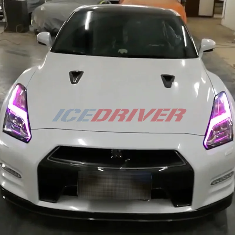 Icedriver для Nissan GT-R GTR DRL RGB многоцветный светодиодный панели дневные ходовые огни красный синий Демон освещение для глаз лампочки крутые огни