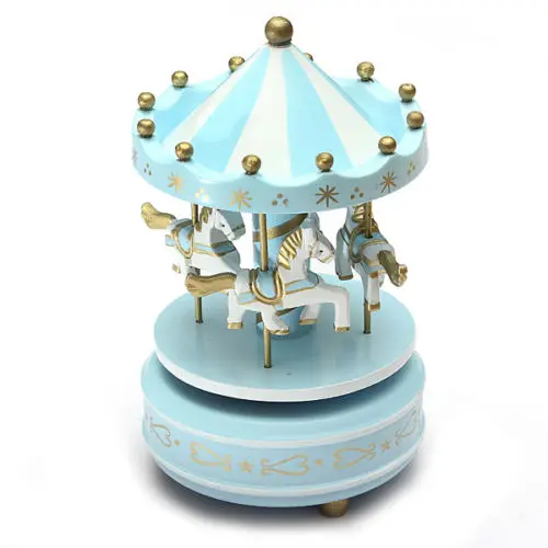 Горячая 4 лошади merry-go-круглая музыкальная шкатулка карусель детская игрушка лошадь деревянная музыкальная карусель копилка подарок на день рождения