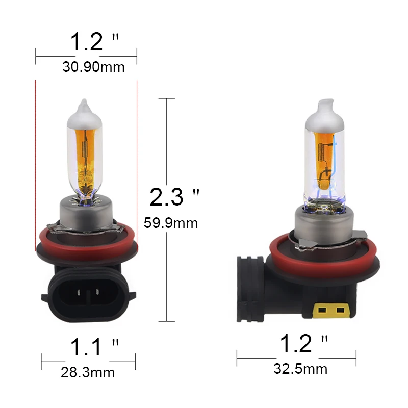 2 шт. 2300 К золотой желтый Цвет галогенная H8 12V 55W Противотуманные лампы Галогенные лампы Автомобильные светодиодные лампы фар для BMW Audi