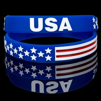 

100pc USA United states American Flag thin red line wristbands Police black live matter wristband bracelet bangle wrist bands