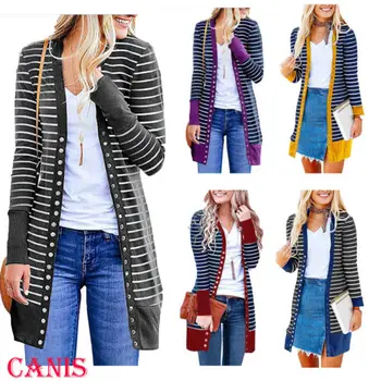 

Women Cardigan Slim Sweater Long Sleeve Knitted Outwear Long Jacket Coat Tops