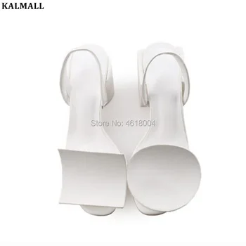 

KALMALL Summer Women Shoes Party Sandals Geometric Round Square Block Heels Open Toe Slingbacks Gladiator Sandals Dress Heels