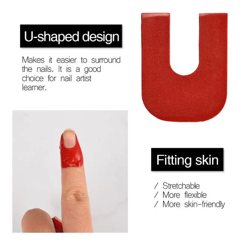 50 шт./компл. U-образный разлив доказательство ногтей наклейки-лак одноразовый чехол на палец наклейки для украшения для ногтей Инструменты Лидер продаж