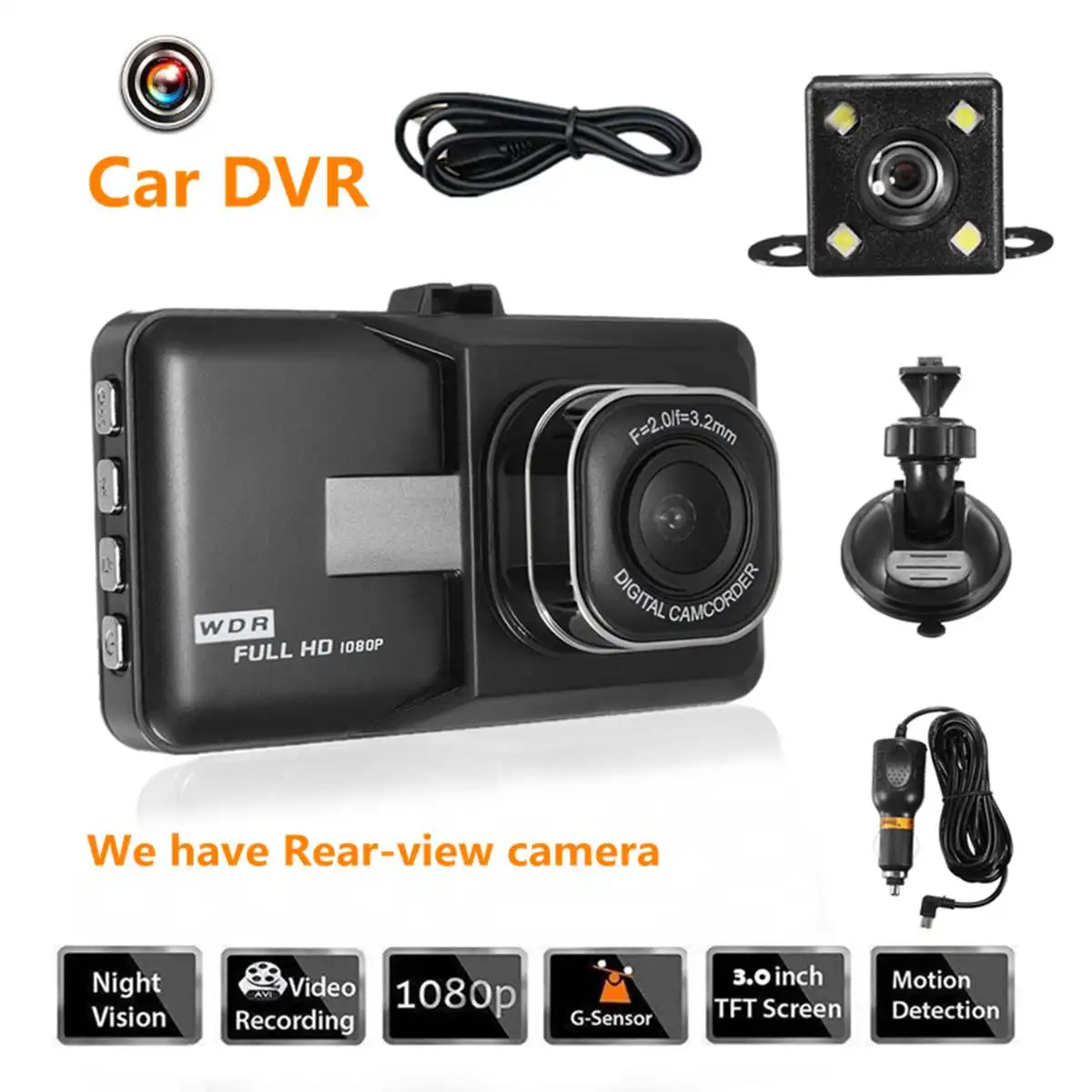 

Car DVR Camera Full HD 1080P Video Recorder 3.0 Inch Dashcam Registrator G-sensor Dash Cam Dash Camera Car Camera