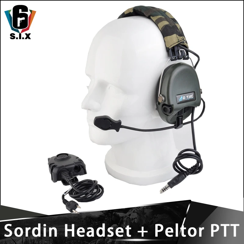 Z TAC тактическая авиационная гарнитура zsordin Airsoft Sordin наушники Peltor PTT Midland Softair аксессуары для стрельбы Z111