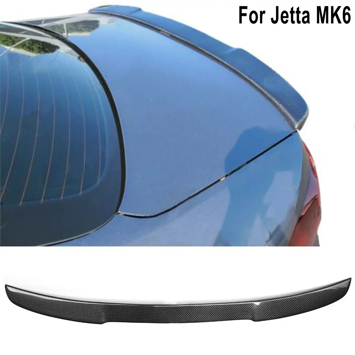 

Real Carbon Fiber Material Rear Trunk Spoiler Wing With UV Coat For VW Jetta MK6 Sedan 4 Door Type B 2012-2018