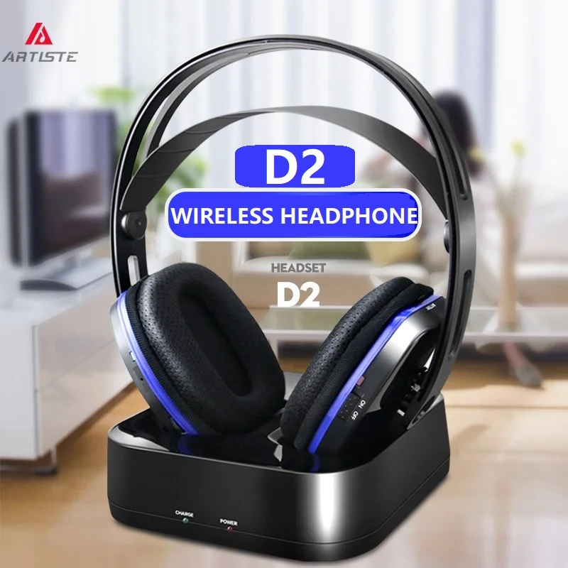 Artiste D2 2,4 ГГц HiFi Bluetooth наушники глубокий бас беспроводные телевизионные наушники с передатчиком док-станция для мобильного телефона музыка