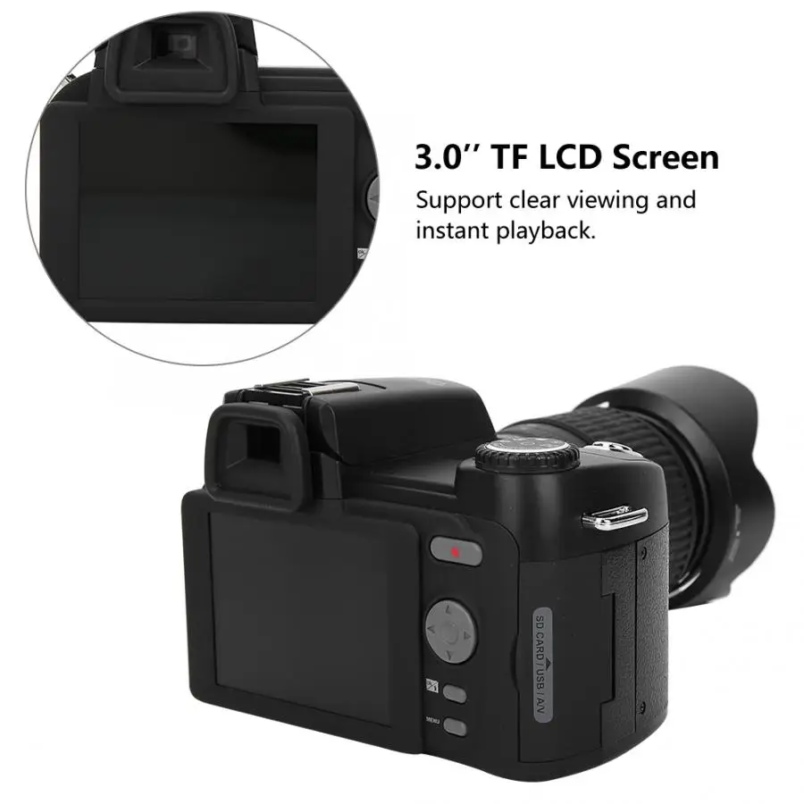 

D7200 33MP Digital Camera DSLR 0.5X Wide Angle Lens + 24X Telephoto Lens + LED Light Hot Sale