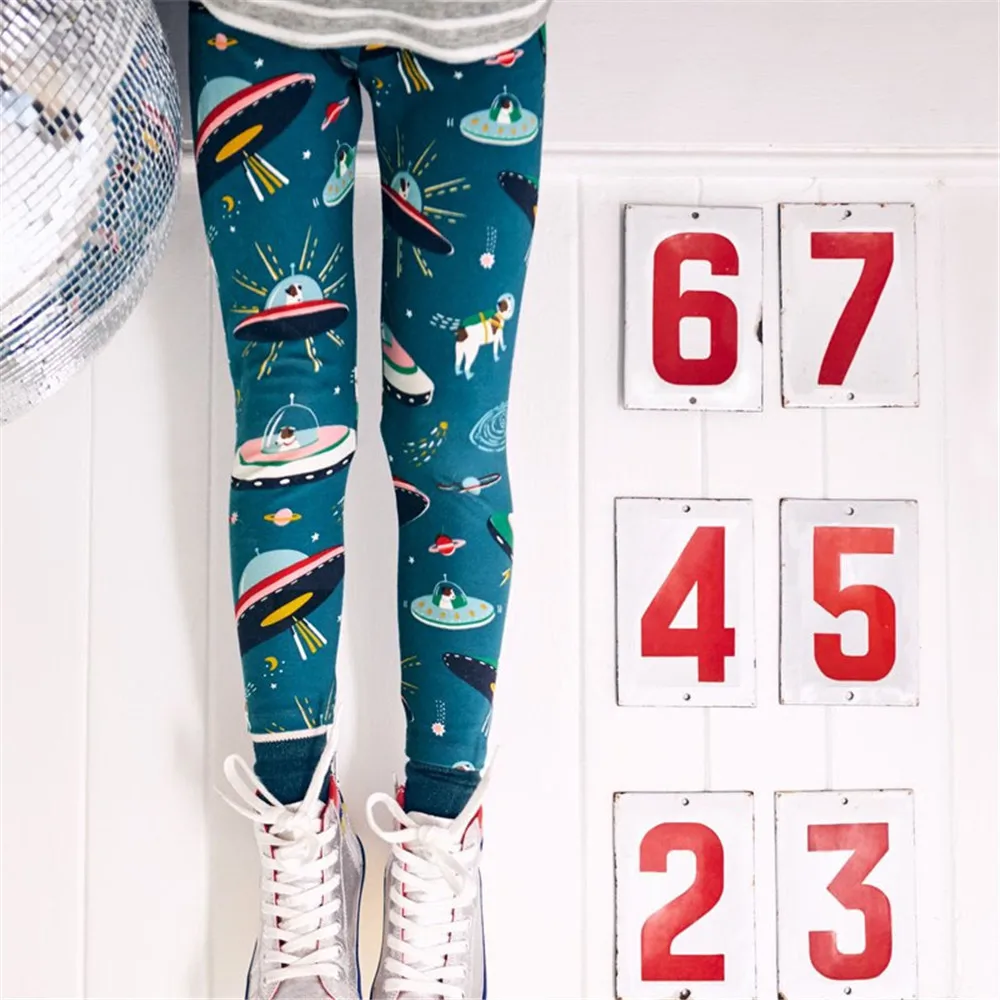 

Jumping Meters Girls Leggings Space theme Printed Kids 100% Cotton 2018 Brand Children Trousers Clothes Kids Children pants Baby