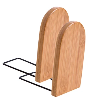 

2 Pcs Bamboo Bookends Book Block Retractable Book Organizer Books Frame Desktop Books Storage Rack School & Office Supply