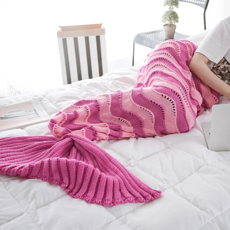 

Blowout cross-boundary knitted mermaid tail blanket spot 6 color
