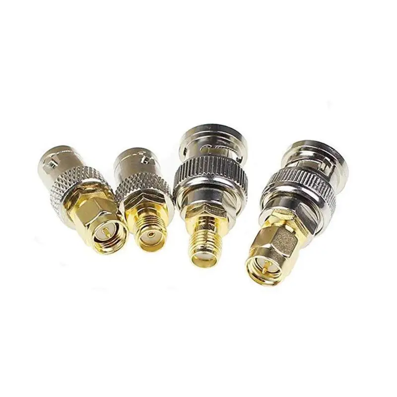 

4pcs BNC Female to SMA Male Connectors Type RF Connector Adapter Plug Test Converter Kit Set Connect BNC Antenna to SMA Radio