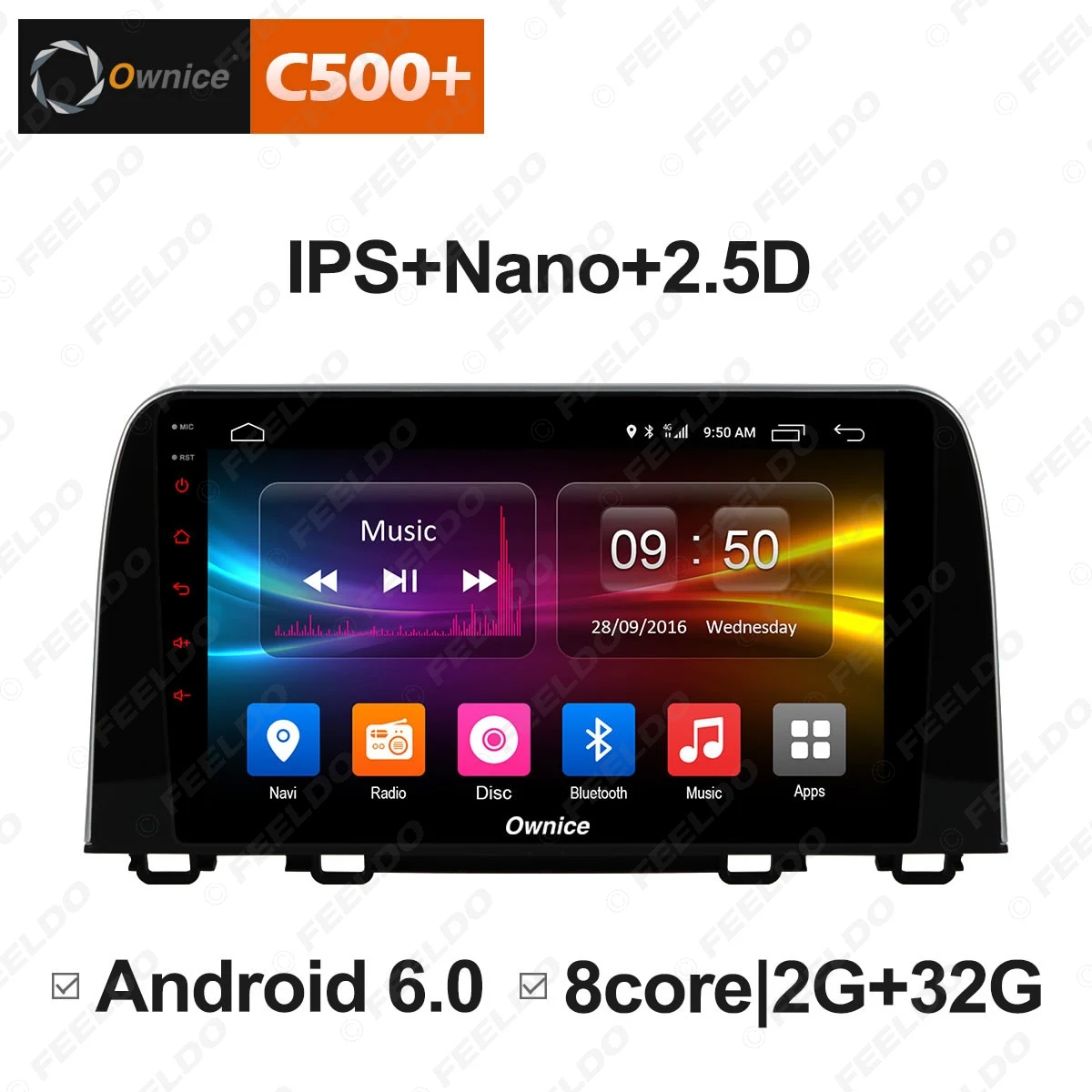 Discount FEELDO 10.1 " Android 6.0 4-Core/DDR3 1G/16G/Support 4G Dongle Car Media Player With GPS/FM/AM RDS For CR-V 2017-2019 (1din) 2 Discount FEELDO 10.1 " Android 6.0 4-Core/DDR3 1G/16G/Support 4G Dongle Car Media Player With GPS/FM/AM RDS For CR-V 2017-2019 (1din) 2