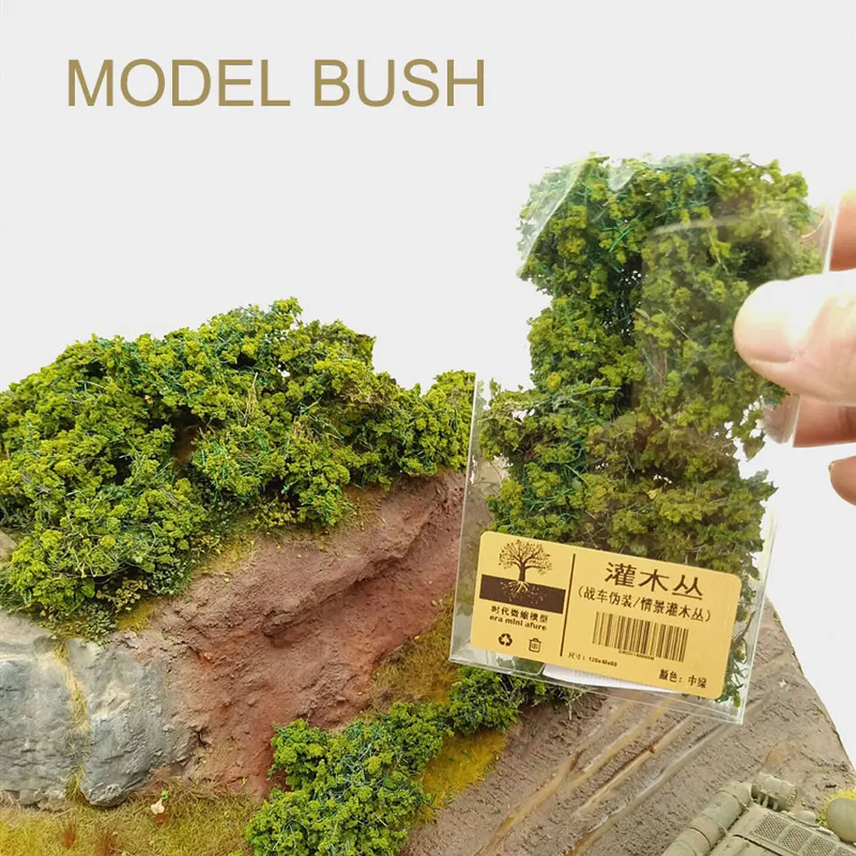 Gran venta Figura en miniatura de árbol de simulación de arbusto, Diorama, escena militar, Material, carro, Red de camuflaje, diseño de tren ferroviario WGwgrElwzok