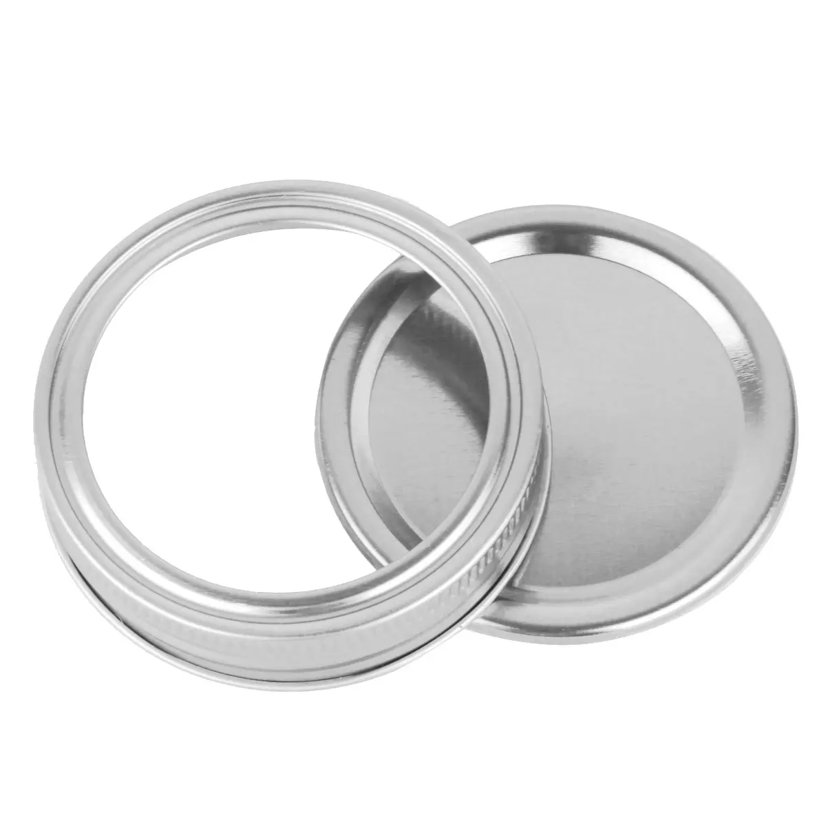 

8PCS Wide Mouth Mason Jar Lids with Discs Canning Lid Glass Stainless Steel Tops 70mm Diameter Rust Resistant Screw Bands Rings