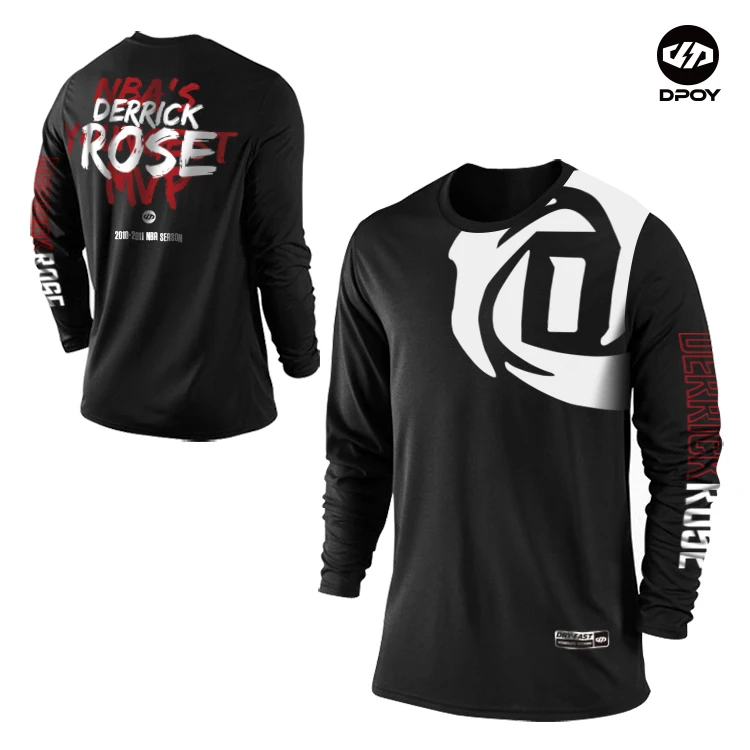 Бренд Dpoy оригинальный дизайн футболка с длинным рукавом D Rose баскетбольная