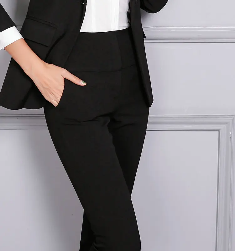 Женская одежда деловые штаны офисные женские туфли рабочая черный корейский бизнес мотобрюки полной длины женские узкие брюки