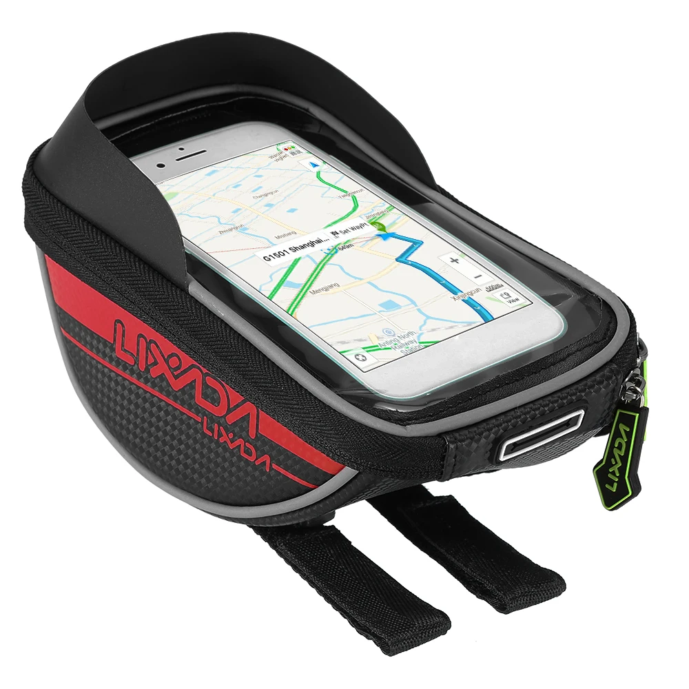 Top Lixada Bike Bicycle Bag Top Tube Handlebar Bag Touchscreen Cell Phone Mount Holder MTB Road Bike Bicycle Front Frame Bag 4