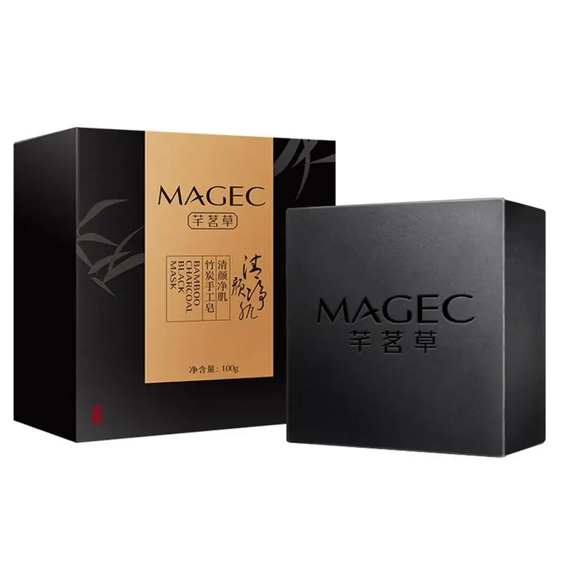 

Bamboo Charcoal Handmade Soap Oil Control Blackhead Removing Face Cleansing Soap Natural Essential Oil Soap for Men Women