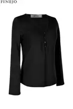 2019 Stylish Ladies T Shirt Women tshirt Casual Long Sleeve Round Neck Solid Color Women's T-shirt Tops Clothing stylish camouflage round neck long sleeve t shirt for men