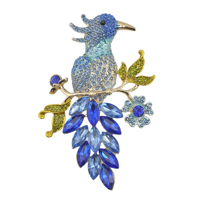 Large Brooches Crystal Bird Brooch Rhinestone Animal Big Pinos E