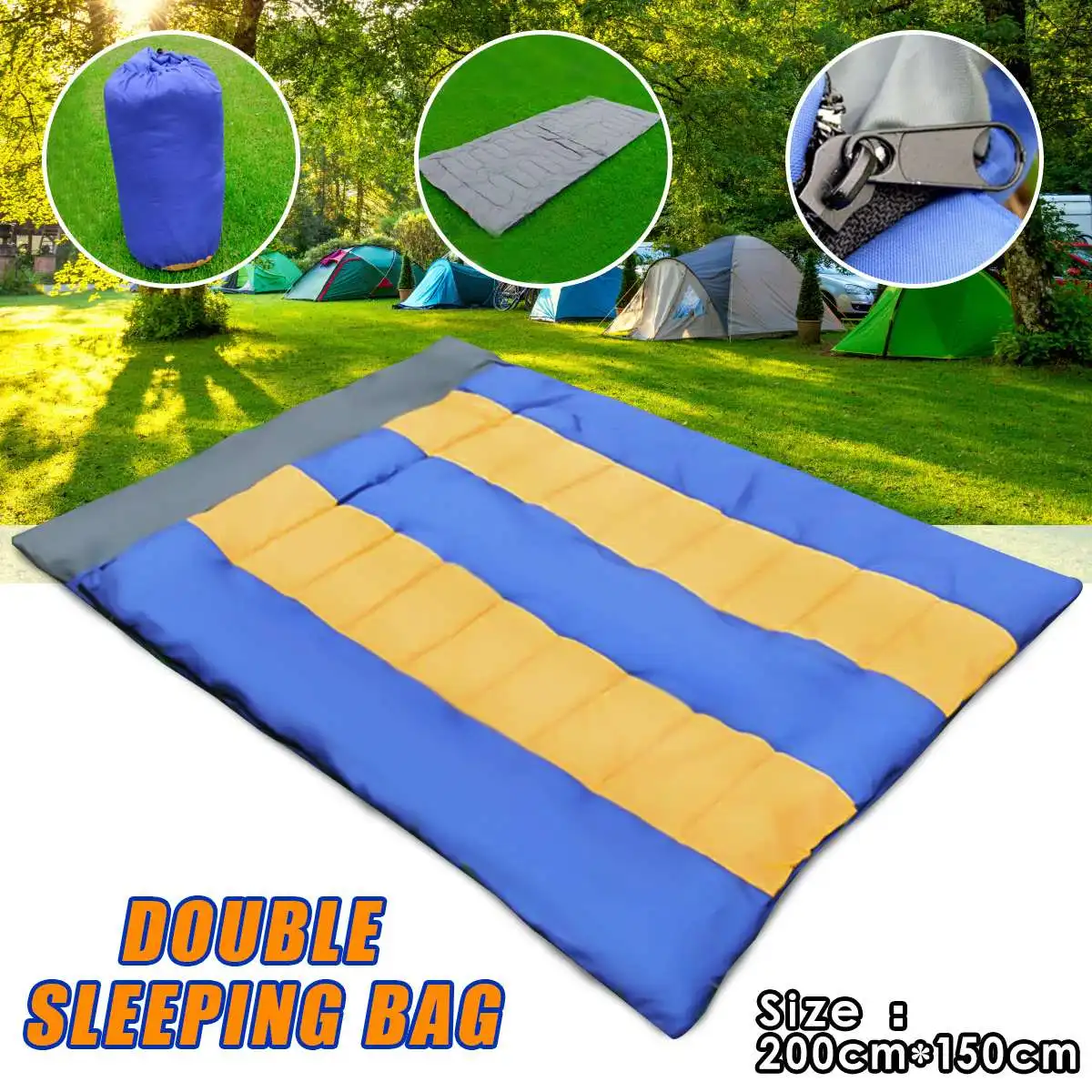 

Double Sleeping Bag Outdoor Sport Camping Envelope Thermal Sleeping Bag Portable Comfortable Lazy Bag for Adult Children