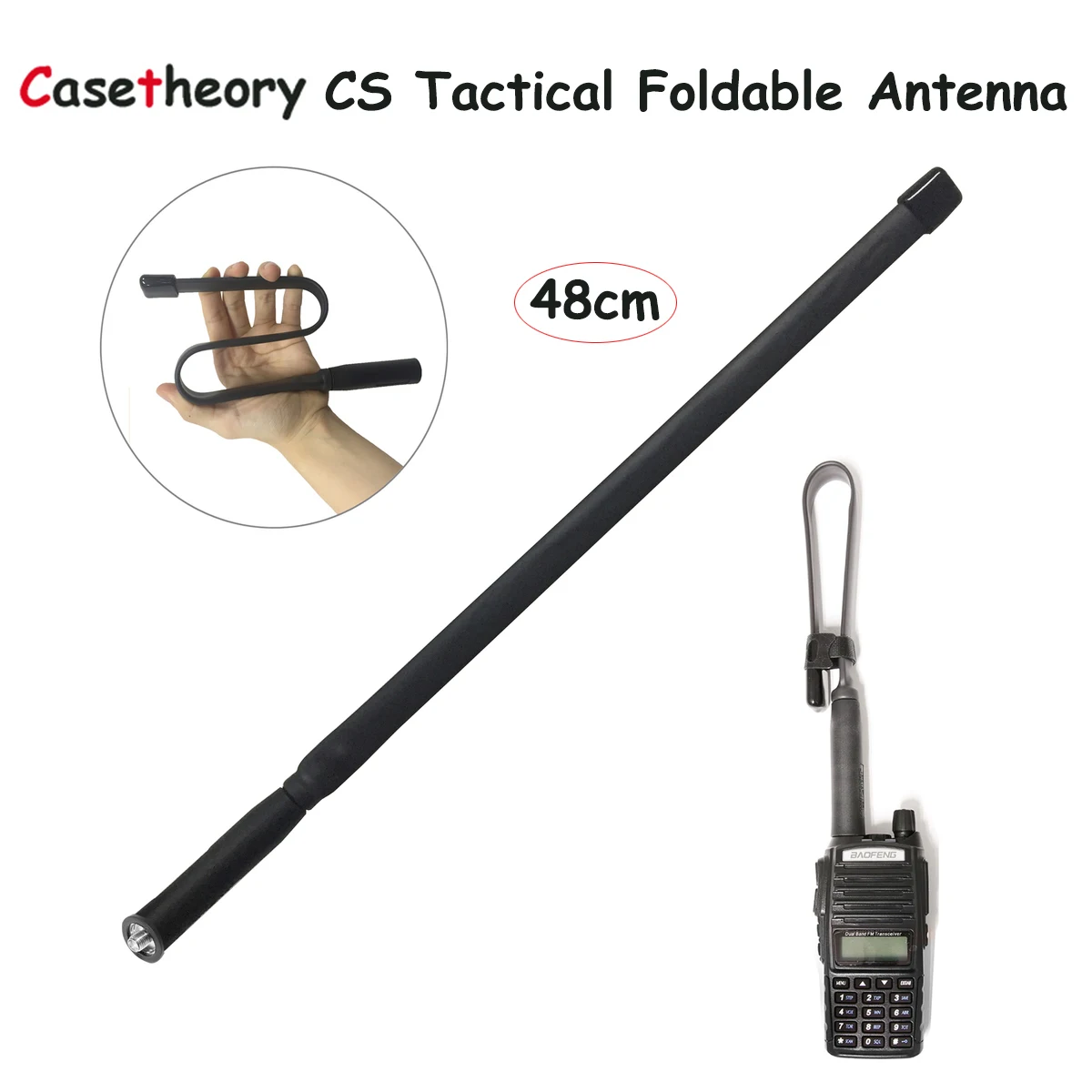 

Casetheory CS Tactical Foldable Antenna SMA-Female Dual Band VHF UHF 144/430Mhz Gain Ruler For Walkie Talkie Baofeng UV-5R UV-82