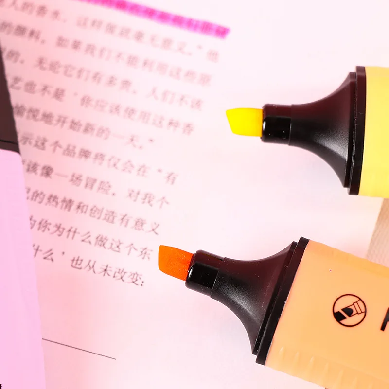 EZONE 4 цвета хайлайтер косой маркер ручка оранжевый розовый фиолетовый желтый Дети маркер для граффити ручка Канцелярия для учеников поставка