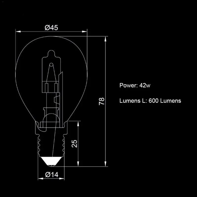 E14 светильник для духовки, лампа с высокой термостойкостью 300 градусов, коммерческая лампа для духовки G45 220 В 42 Вт