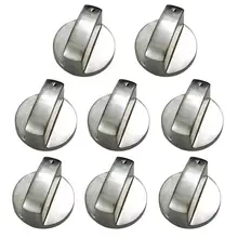 8 pièces 6mm métal argent cuisinière à gaz cuisinière boutons adaptateur four commutateur cuisson Surface contrôle serrures batterie de cuisine pièces de rechange