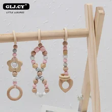 Детская игрушка-погремушка для тренажерного зала, набор деревянных украшений для детского сада, аксессуары для интерьера, Детская игровая рамка, реквизит для детской фотосъемки