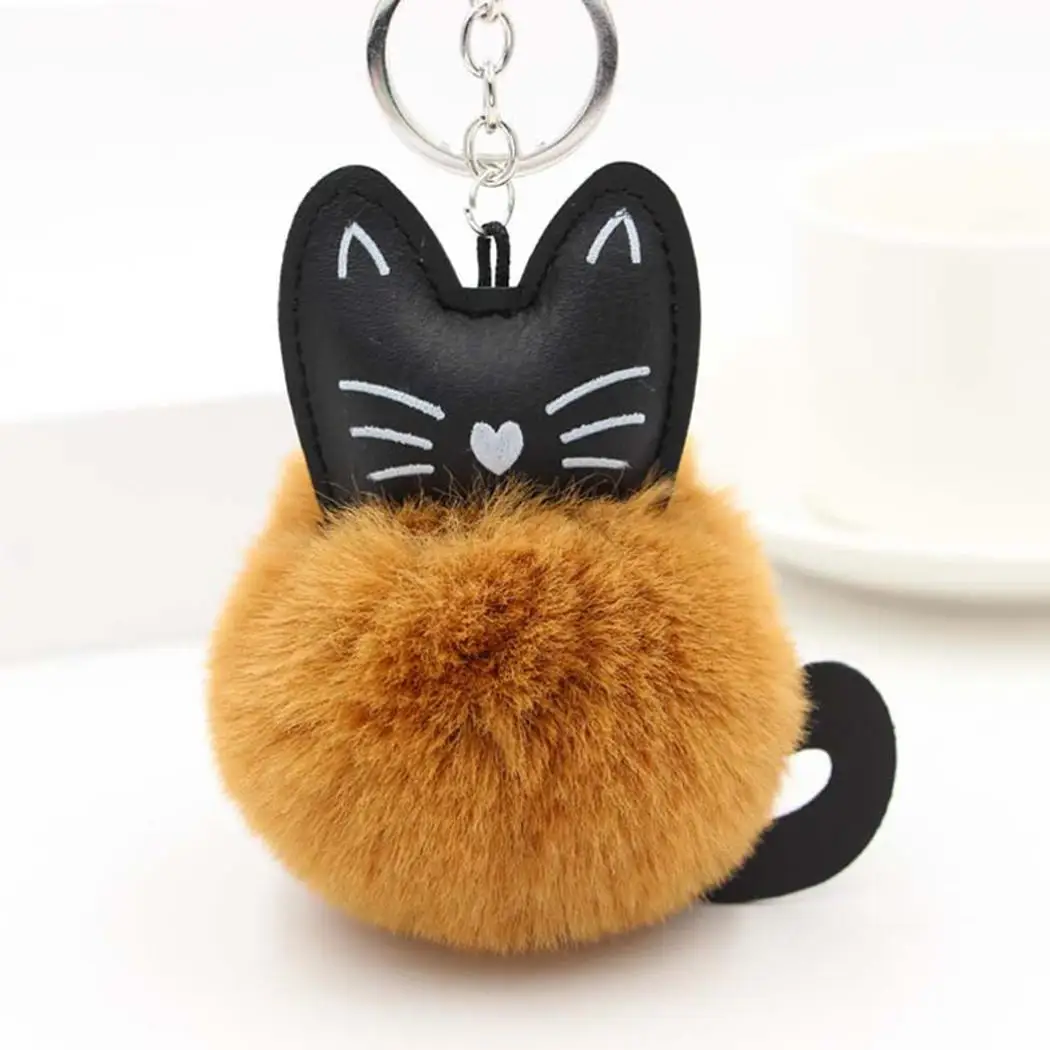 

Decoration Cute Pompom Bag Animal cm 3 Keyring Ball 8 1inch 3 5 Cat Pendant cm Holder Key Holder 9 Accessory Chain